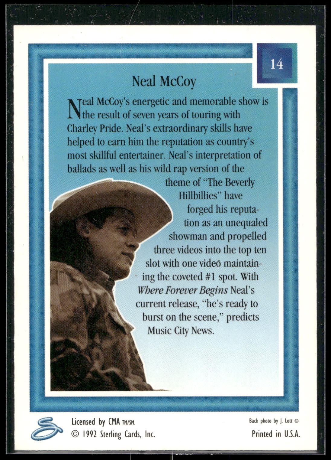 1992 Sterling Country Gold #14 Neal McCoy