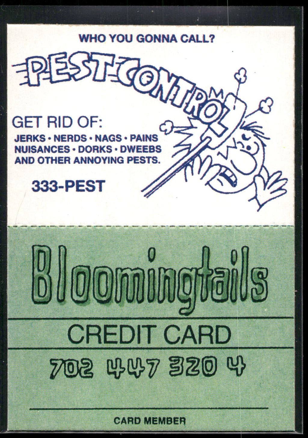 1990 Confex Nasty Tricks # Pest Control Card
