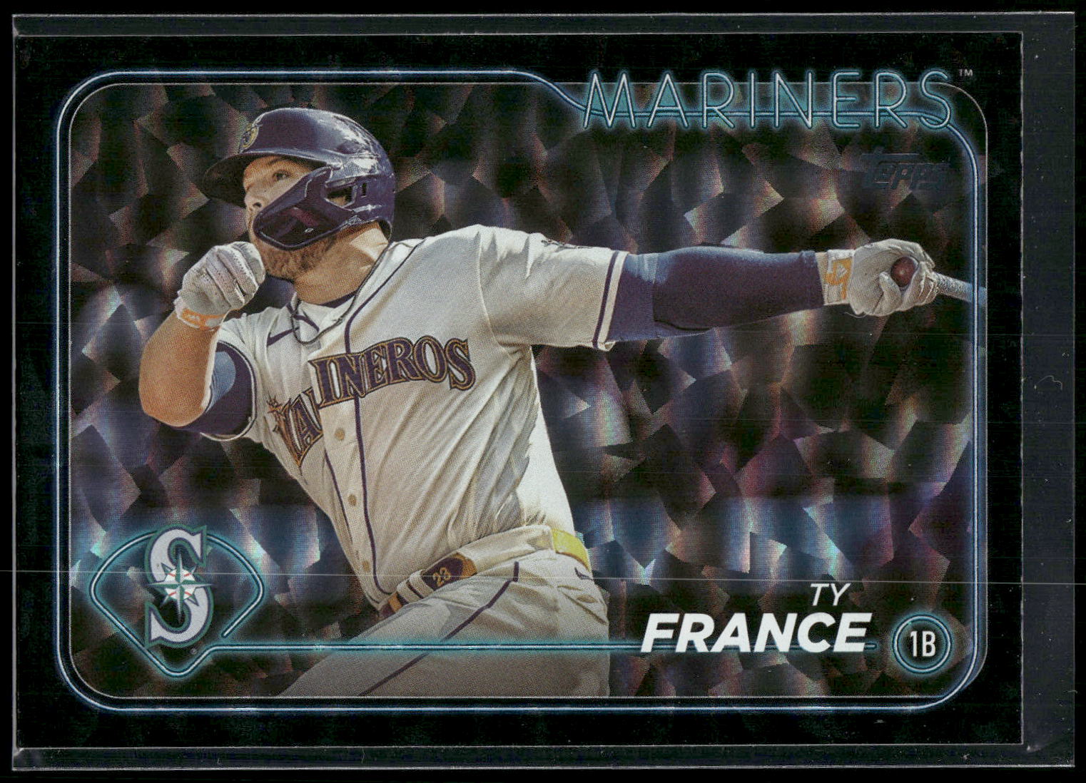 2024 Topps #611 Ty France Black Crackle Foil