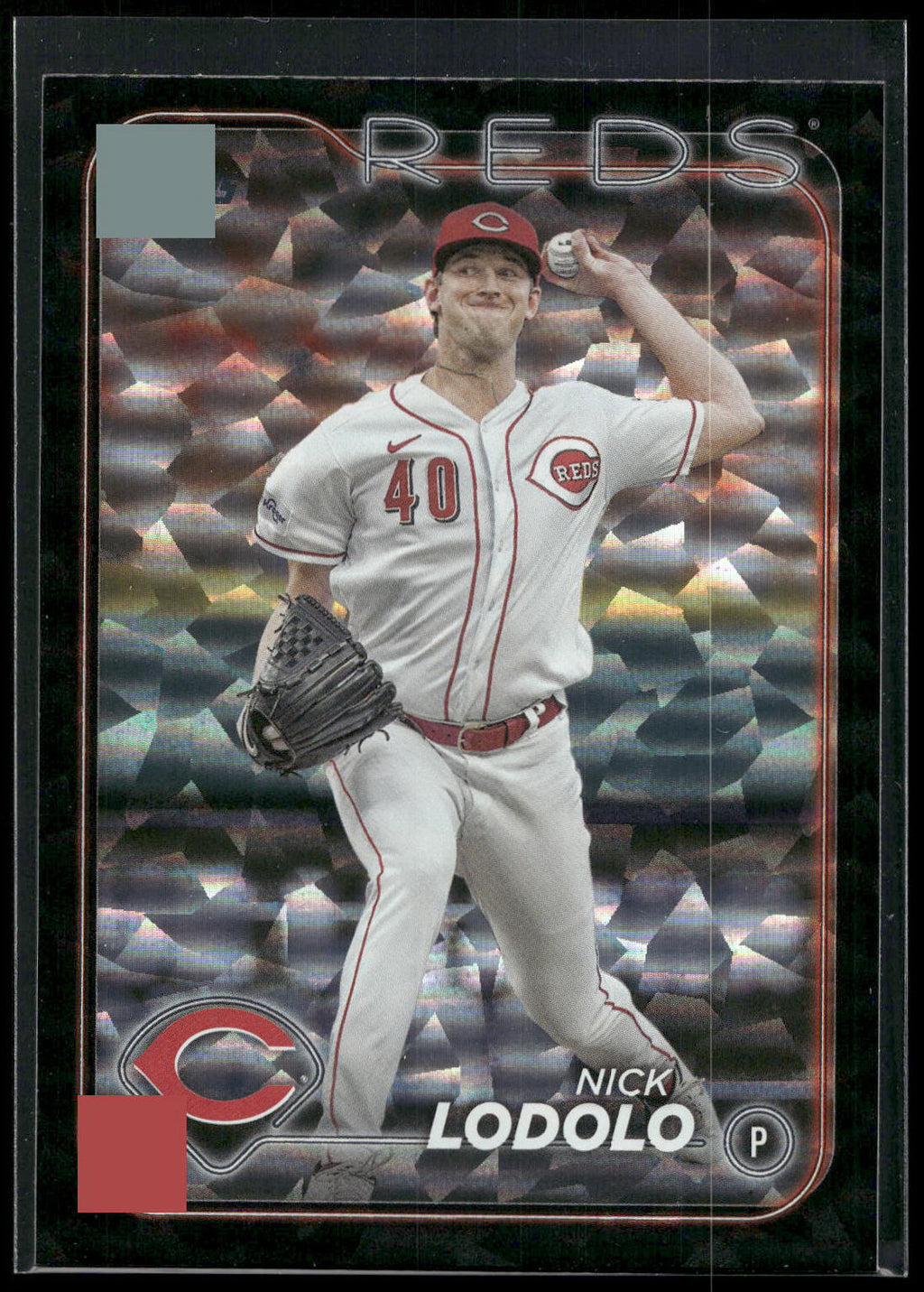 2024 Topps #418 Nick Lodolo Black Crackle Foil