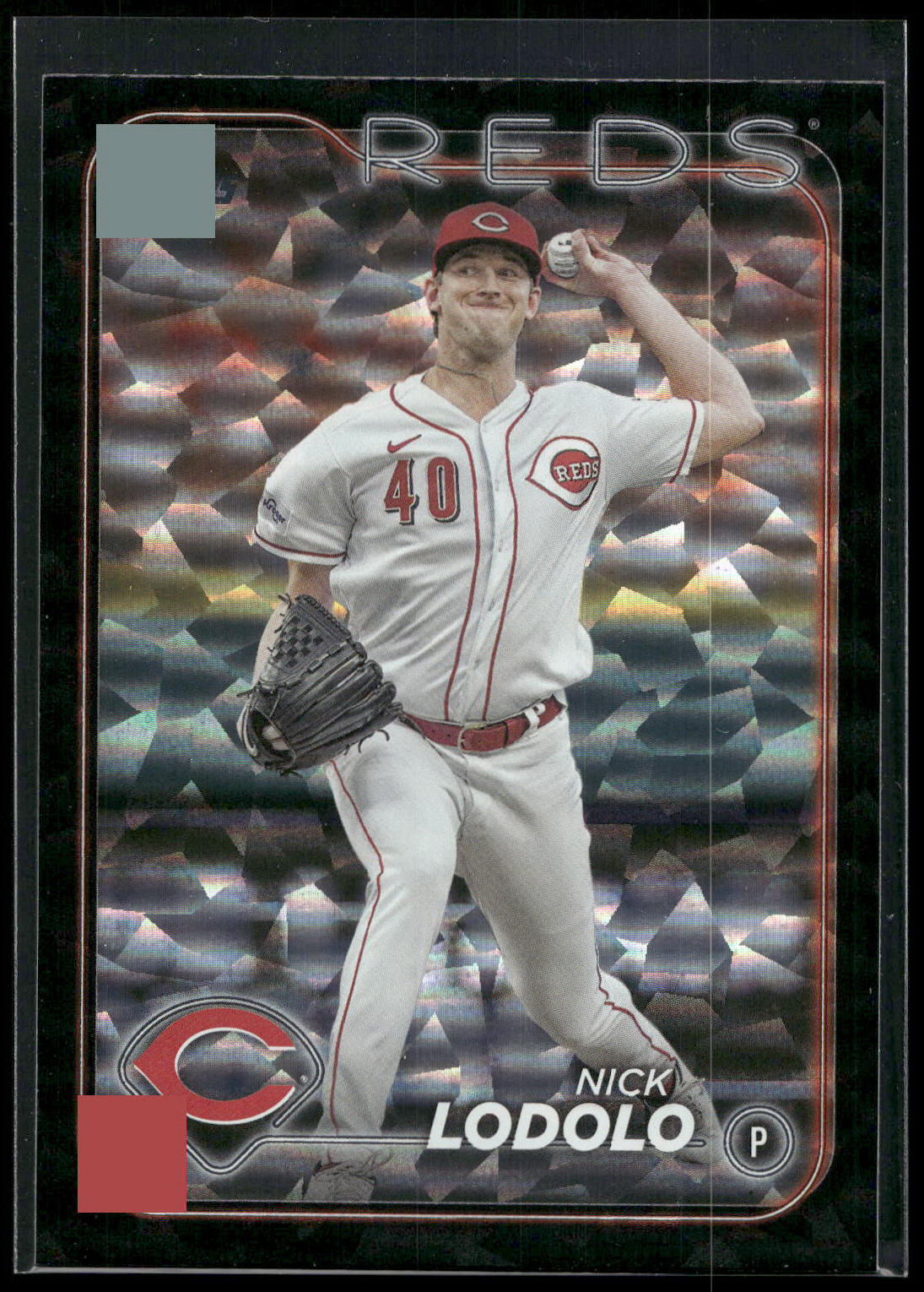 2024 Topps #418 Nick Lodolo Black Crackle Foil
