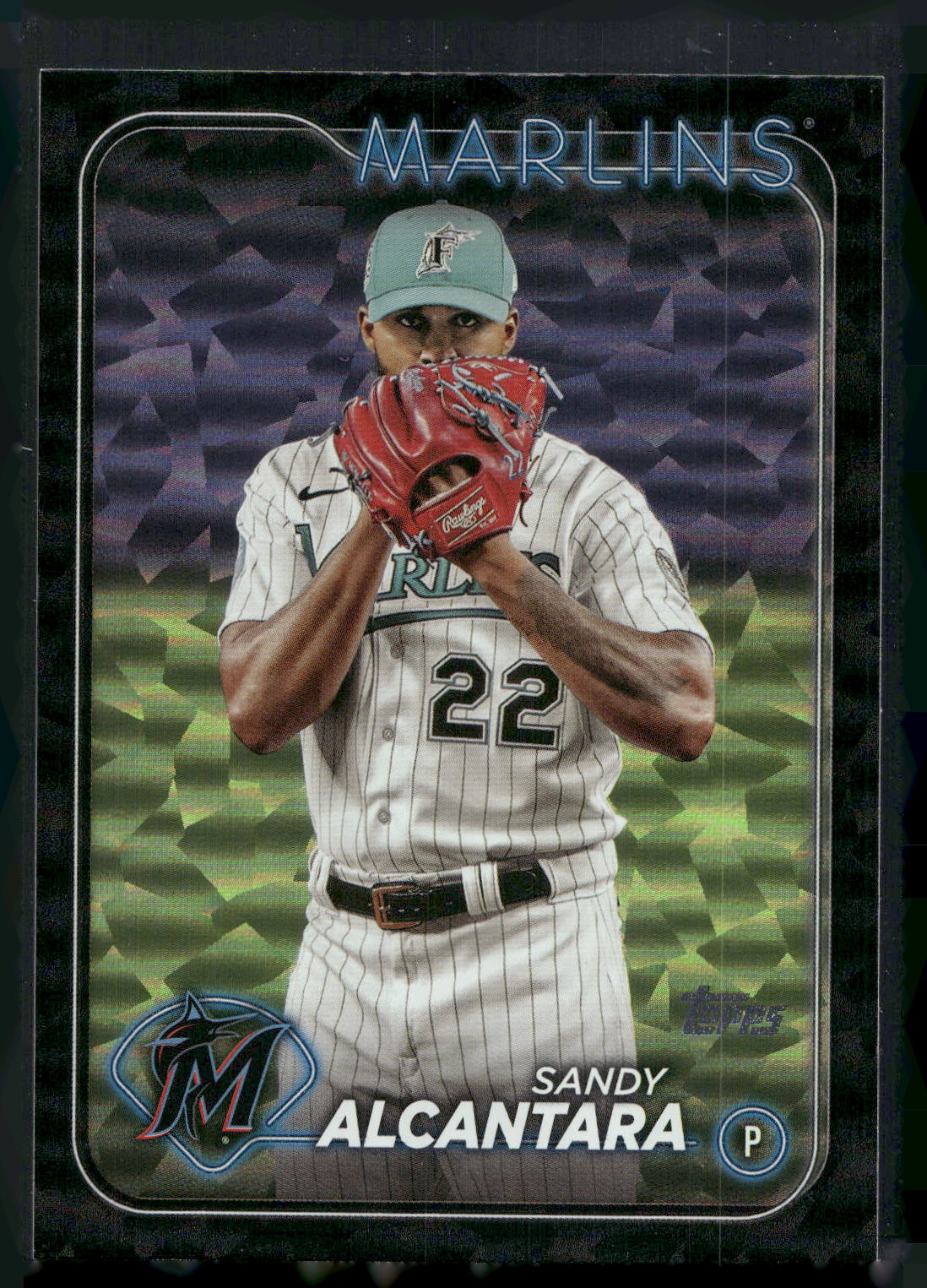 2024 Topps #636 Sandy Alcantara Black Crackle Foil
