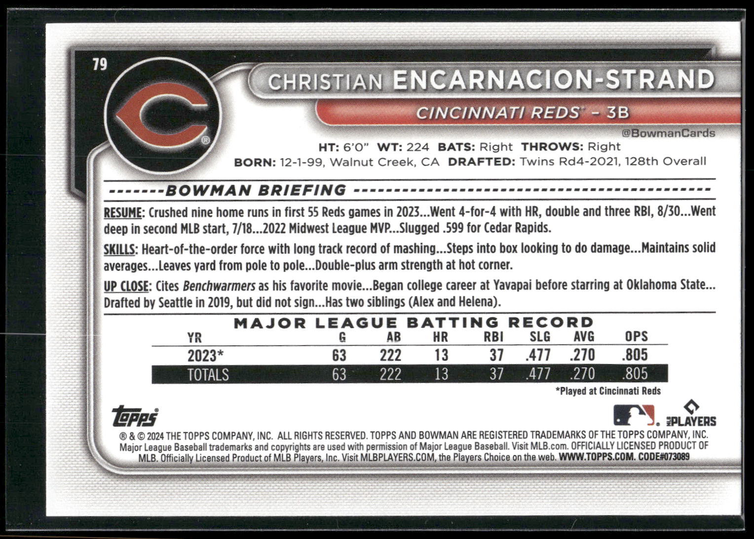 2024 Bowman #79 Christian Encarnacion-Strand