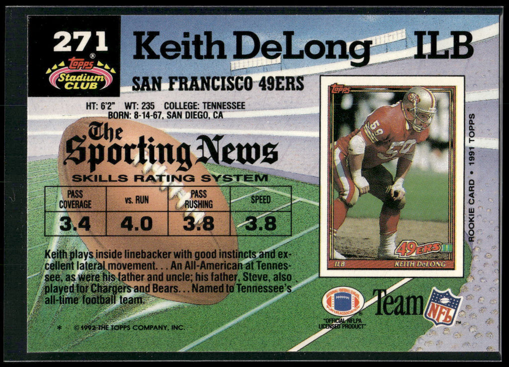 1992 Stadium Club #271 Keith DeLong