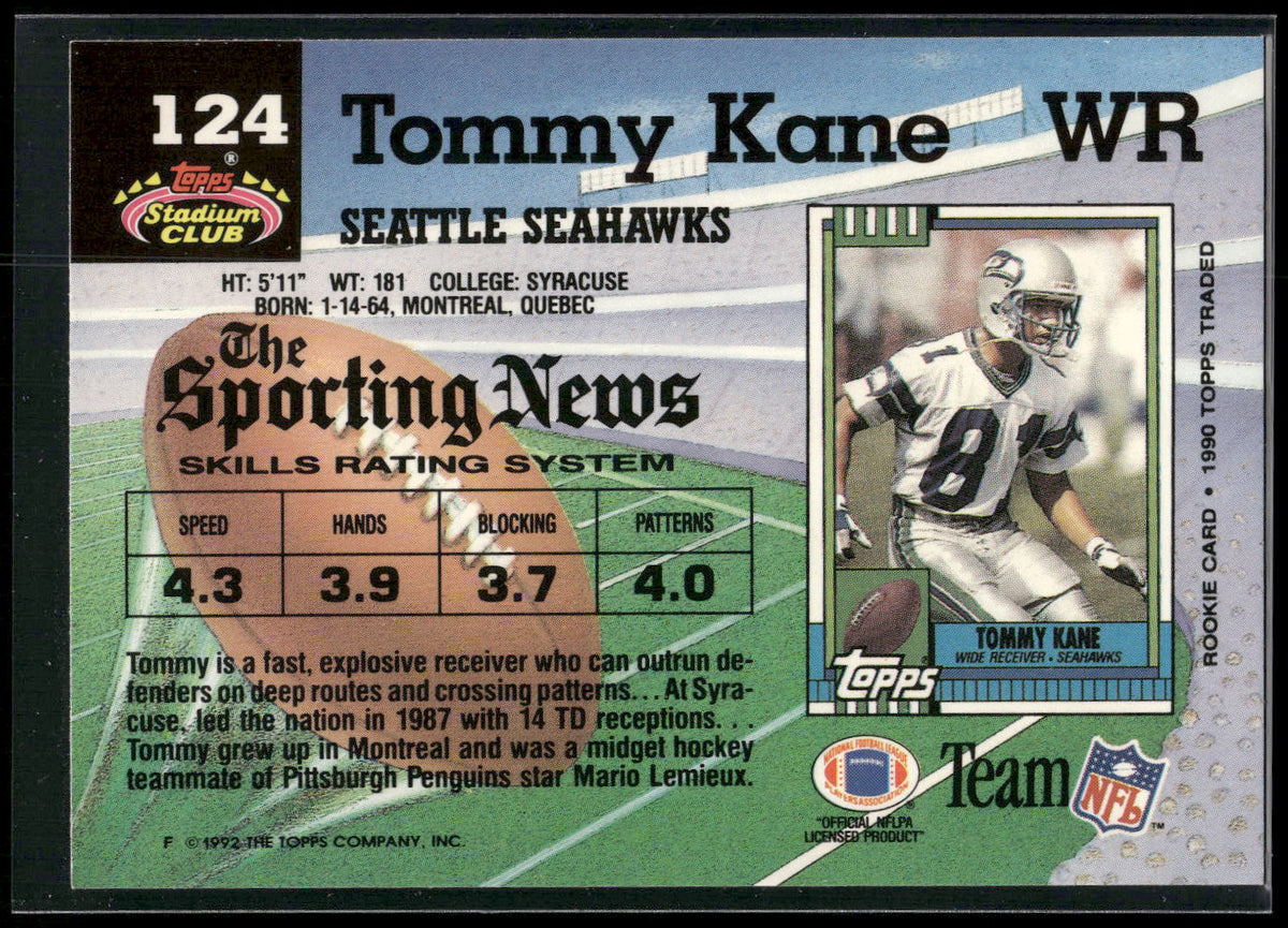 1992 Stadium Club #124 Tommy Kane