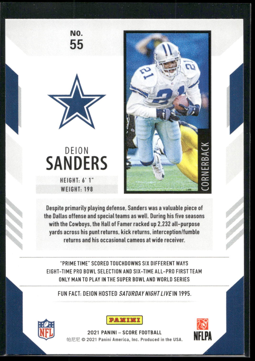2021 Score #55 Deion Sanders