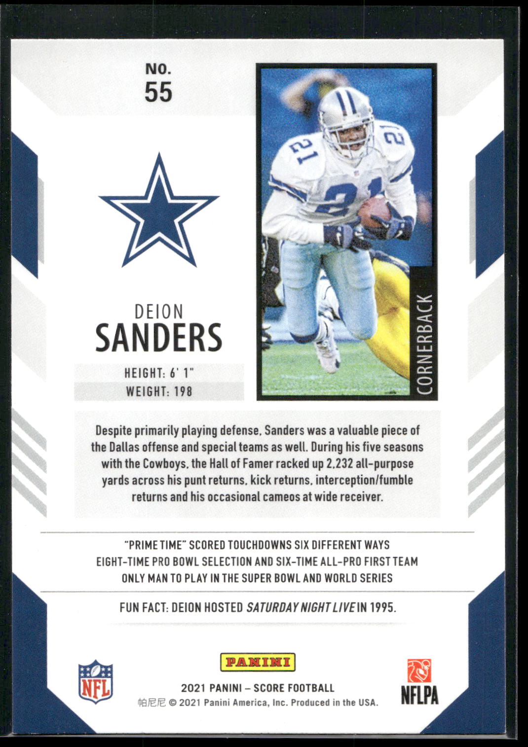 2021 Score #55 Deion Sanders