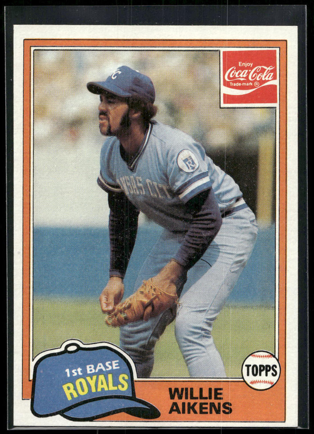 1981 Topps Coca-Cola Kansas City Royals #1 Willie Aikens