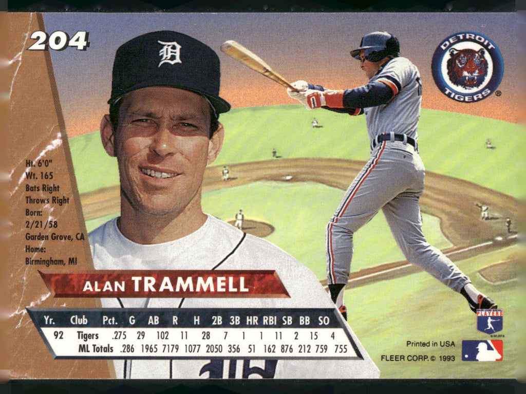 1993 Ultra #204 Alan Trammell