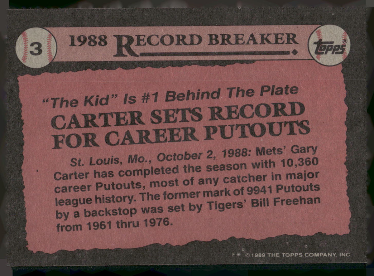 1989 Topps #3 Gary Carter