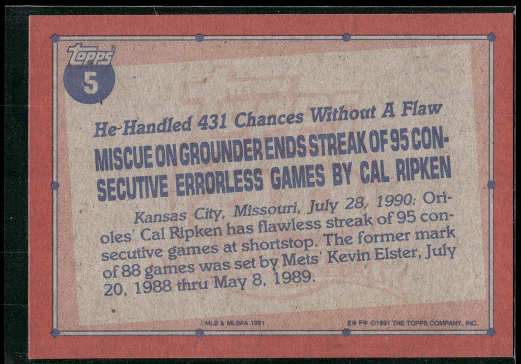 1991 Topps #5 Cal Ripken
