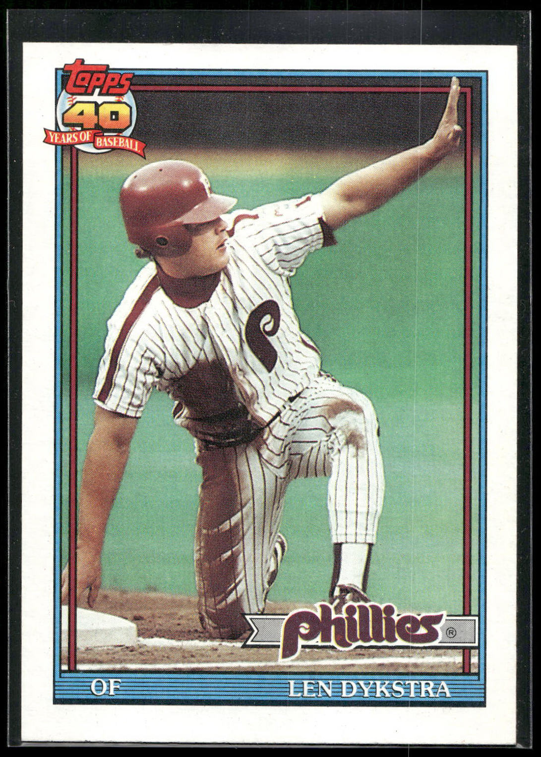 1991 Topps #345b Len Dykstra