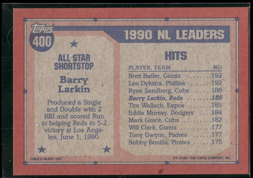 1991 Topps #400 Barry Larkin
