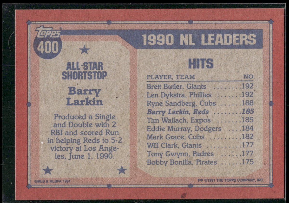 1991 Topps #400 Barry Larkin