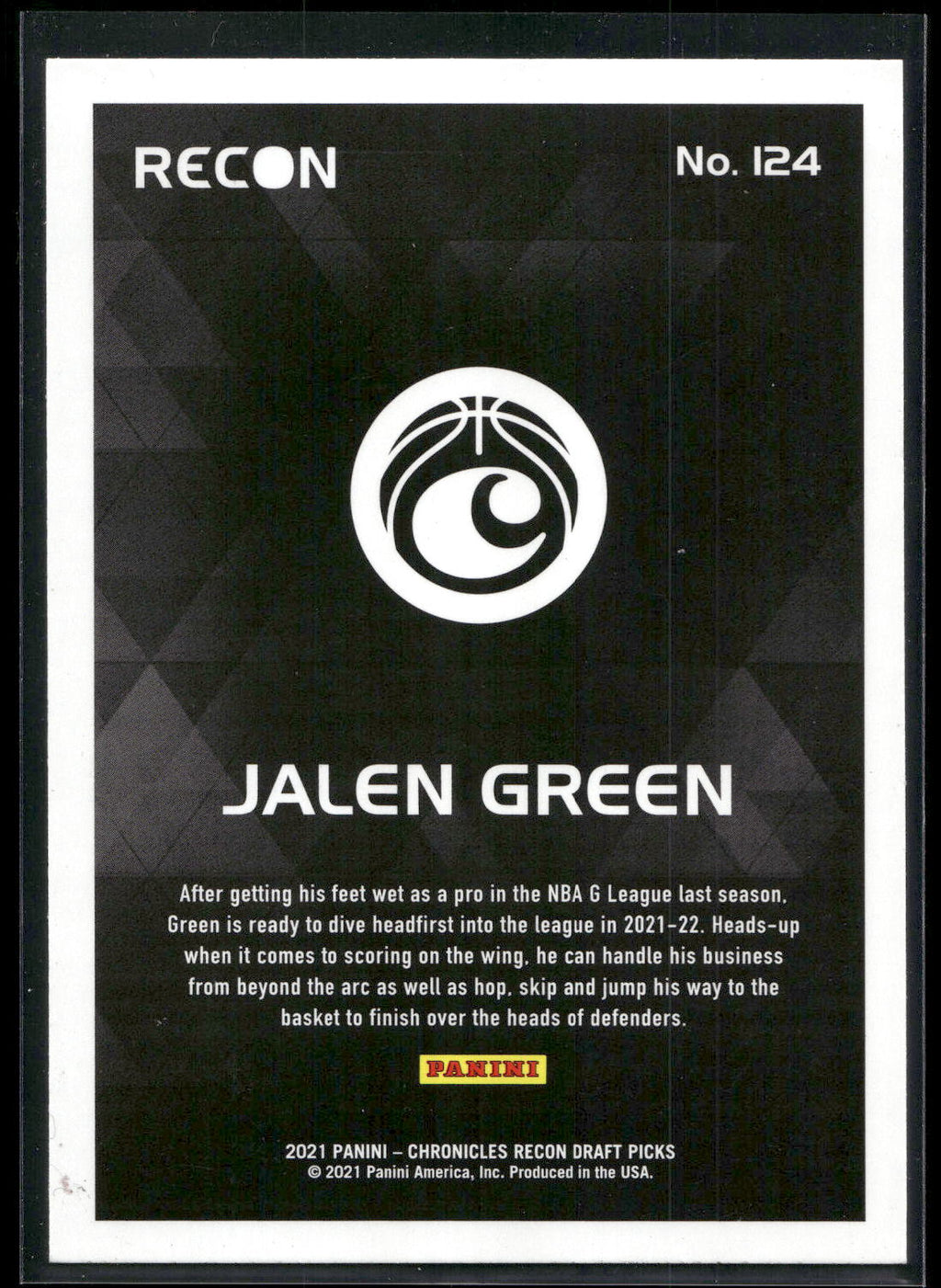 2021 Panini Chronicles Draft Picks #124 Jalen Green