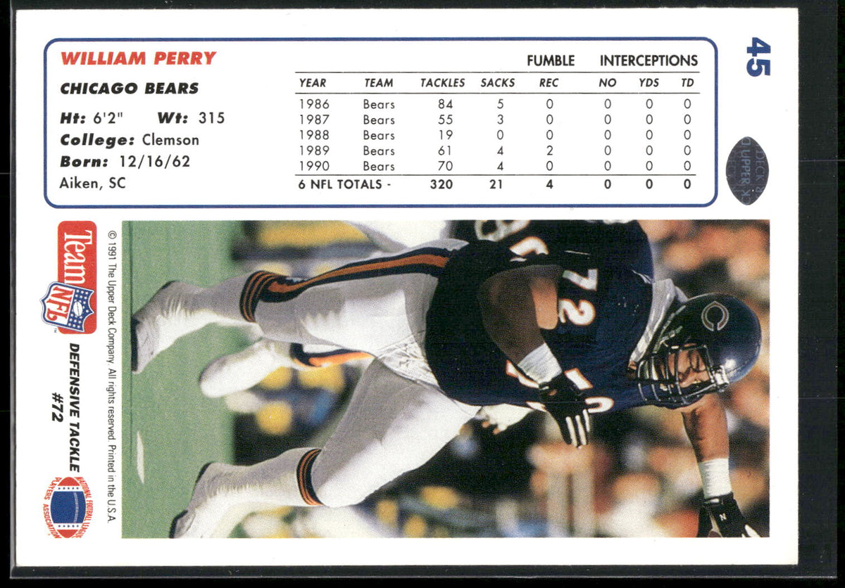 1991 Upper Deck #45 William Perry