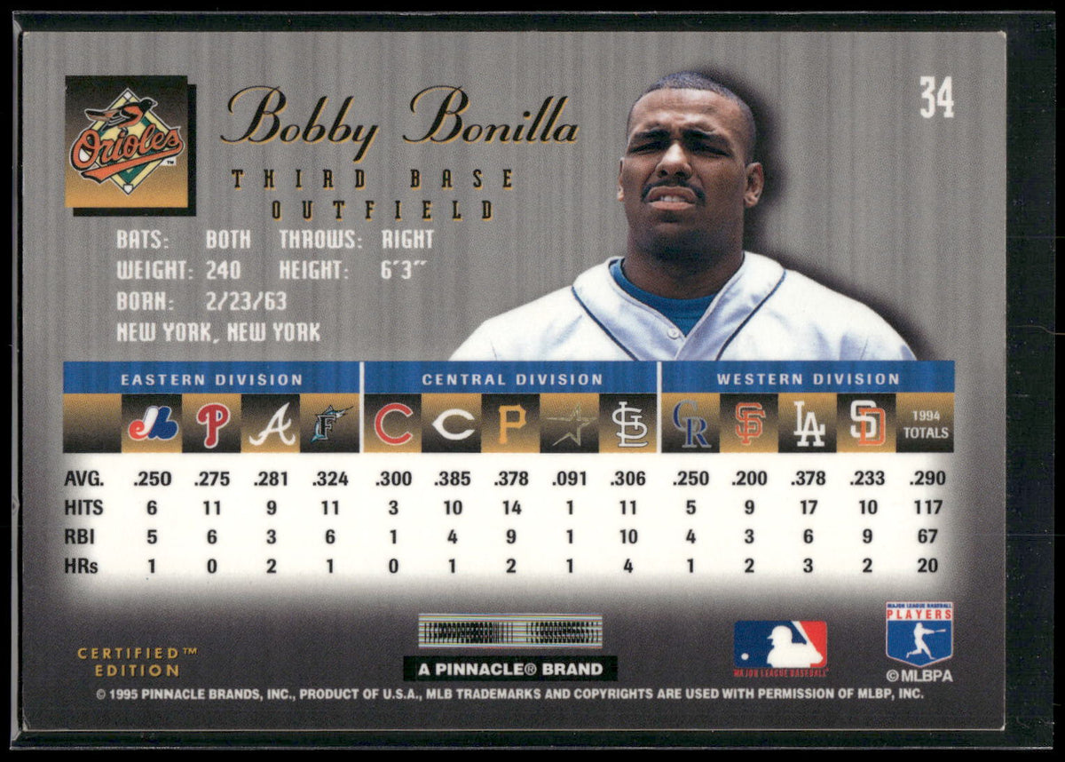 1995 Select Certified #34 Bobby Bonilla