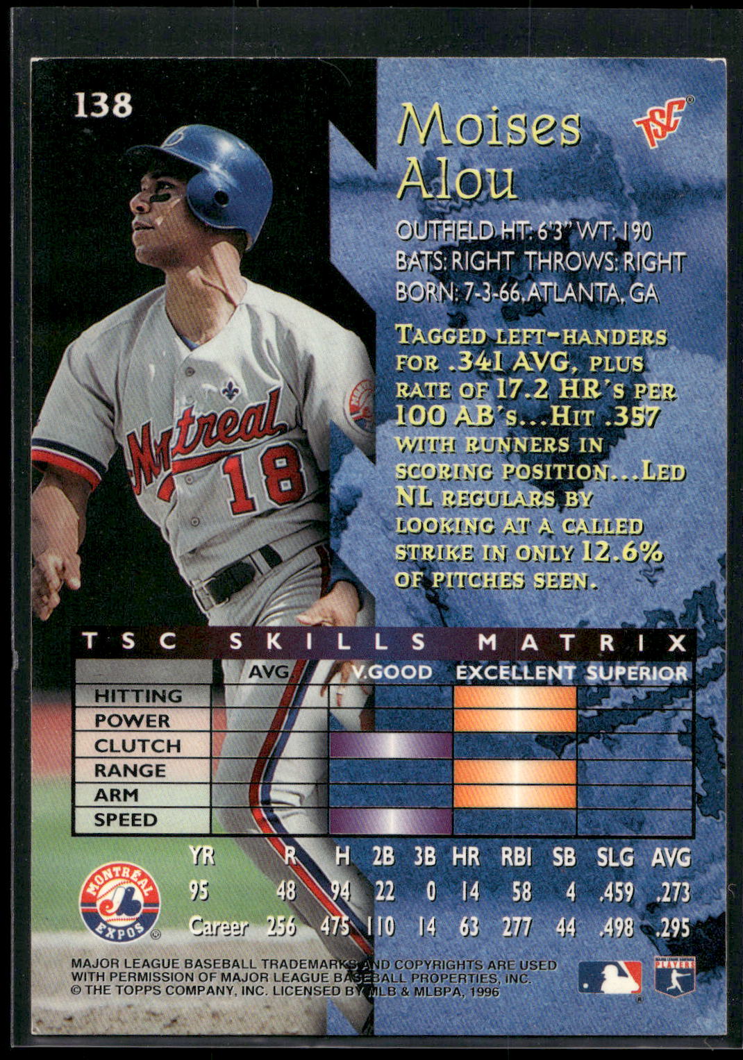 1996 Stadium Club #138 Moises Alou