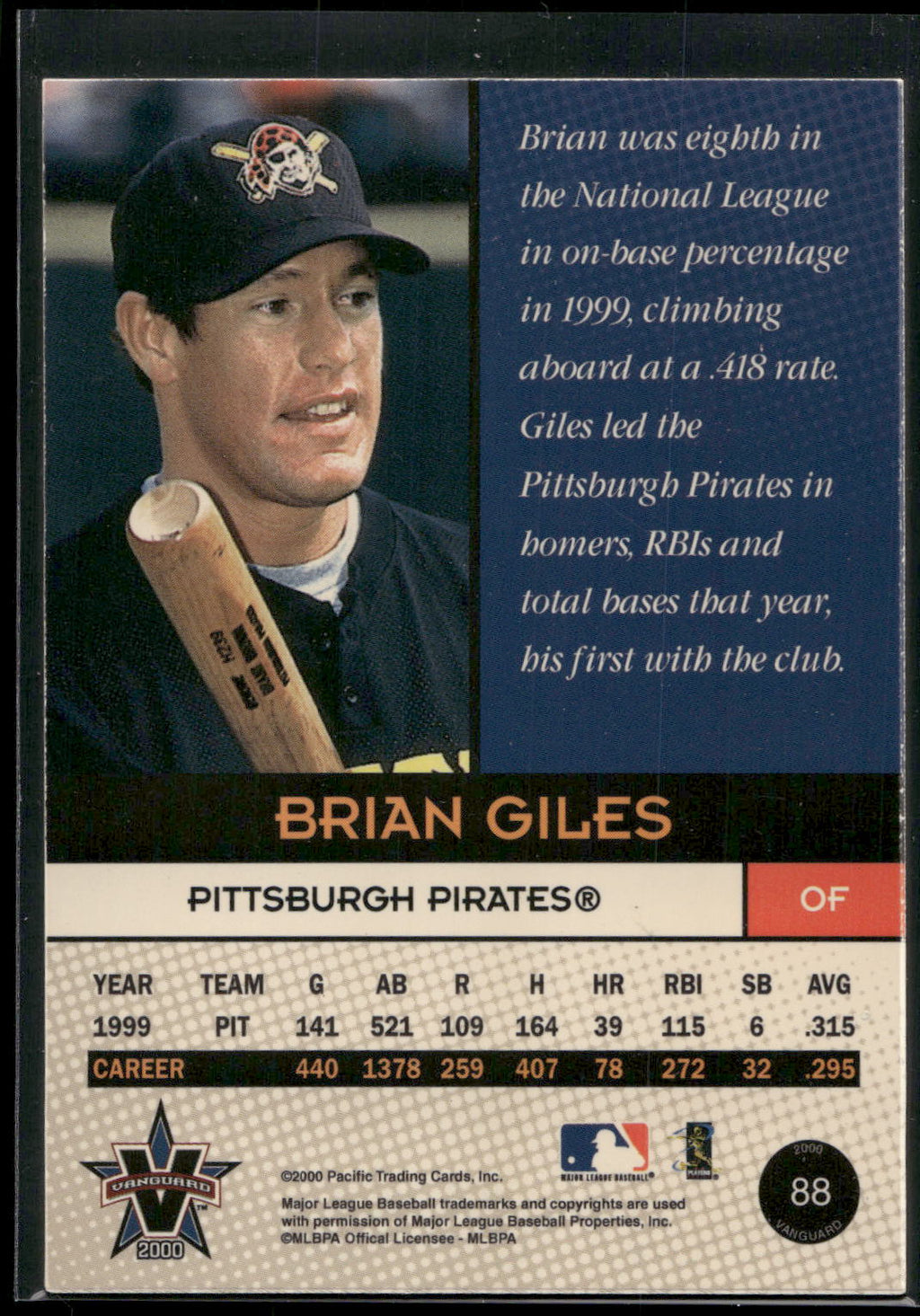 2000 Pacific Vanguard #88 Brian Giles