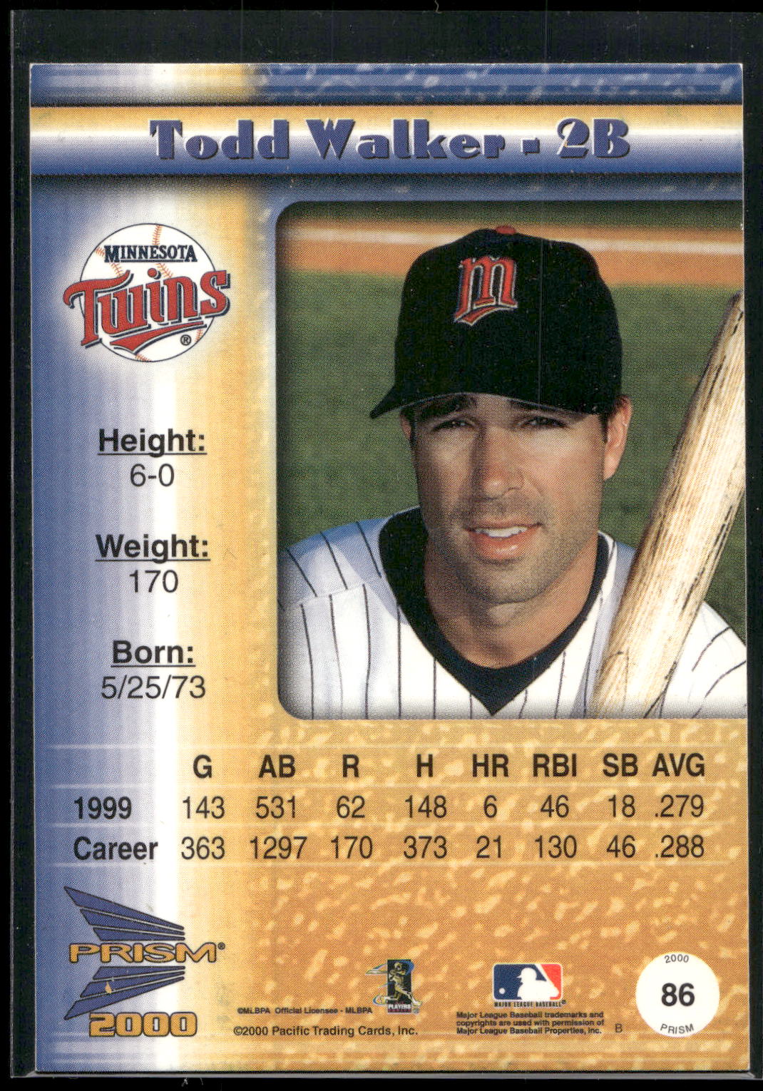 2000 Pacific Prism #86 Todd Walker