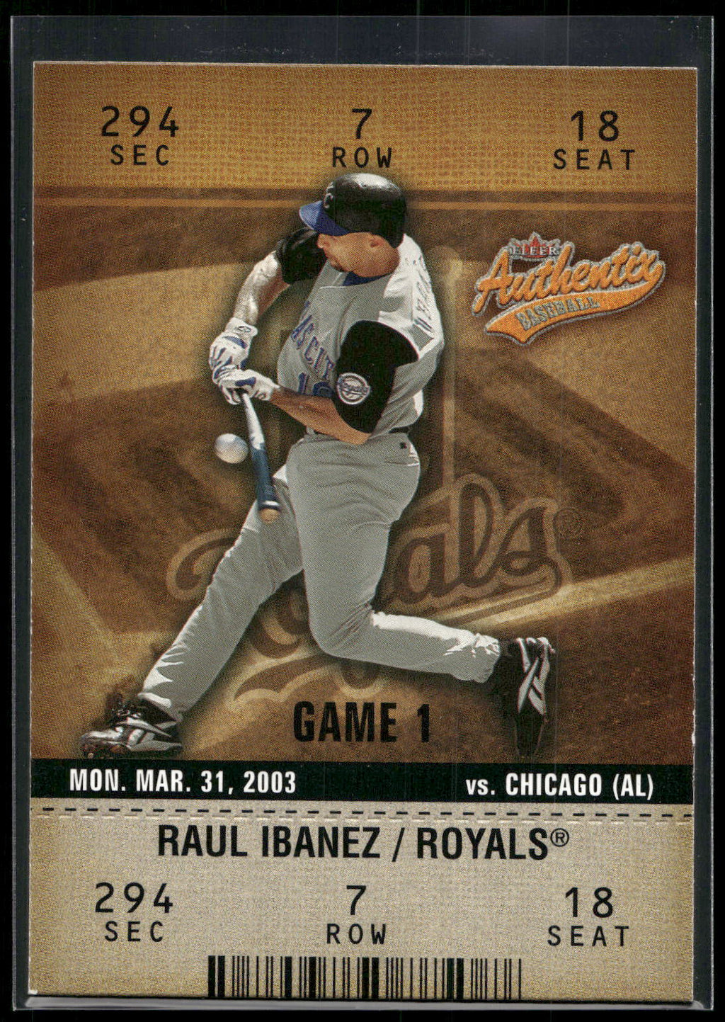 2003 Fleer Authentix #35 Raul Ibanez