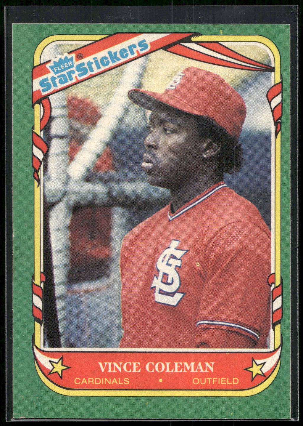 1987 Fleer Star Stickers #25 Vince Coleman