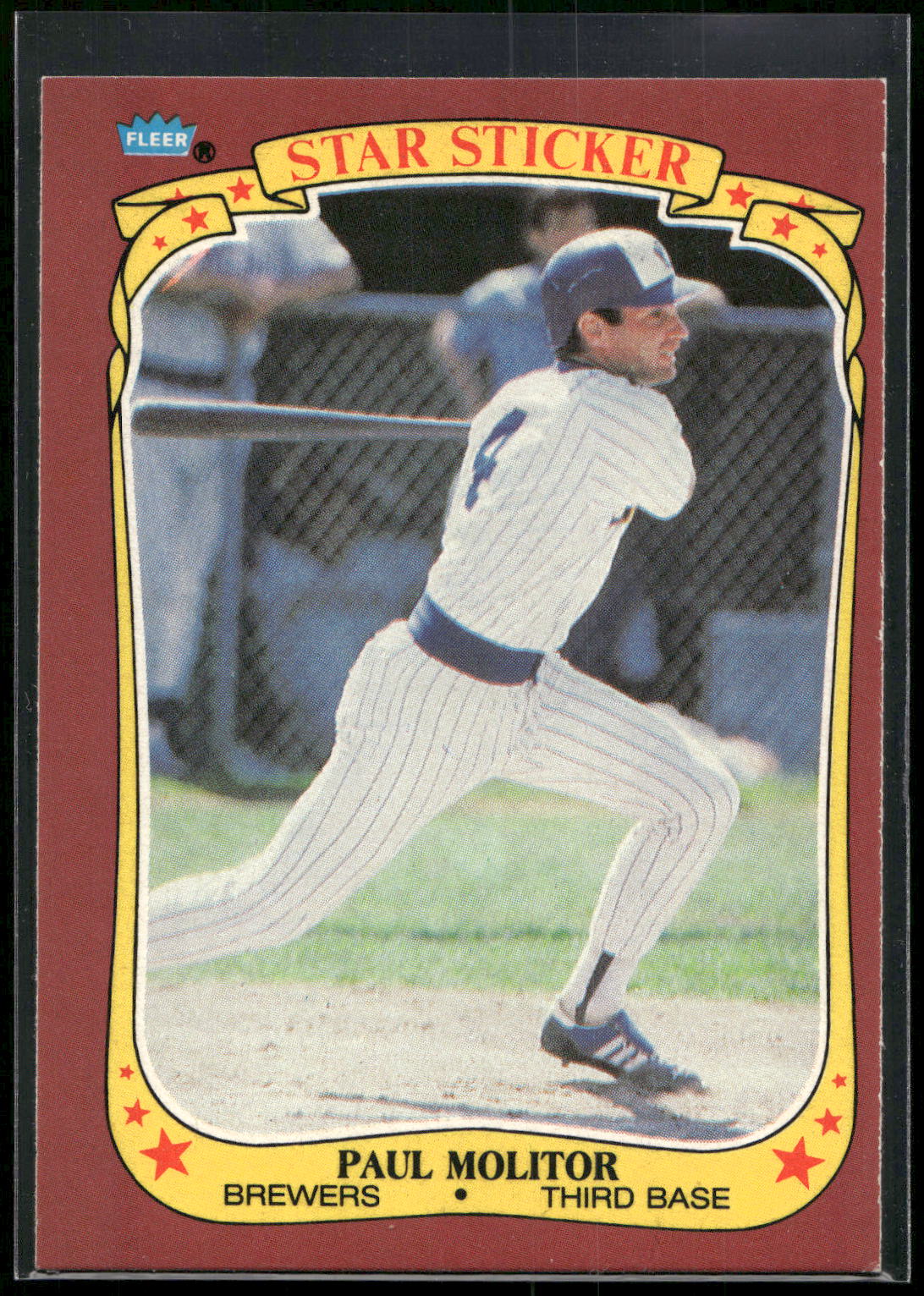 1986 Fleer Star Stickers #76 Paul Molitor
