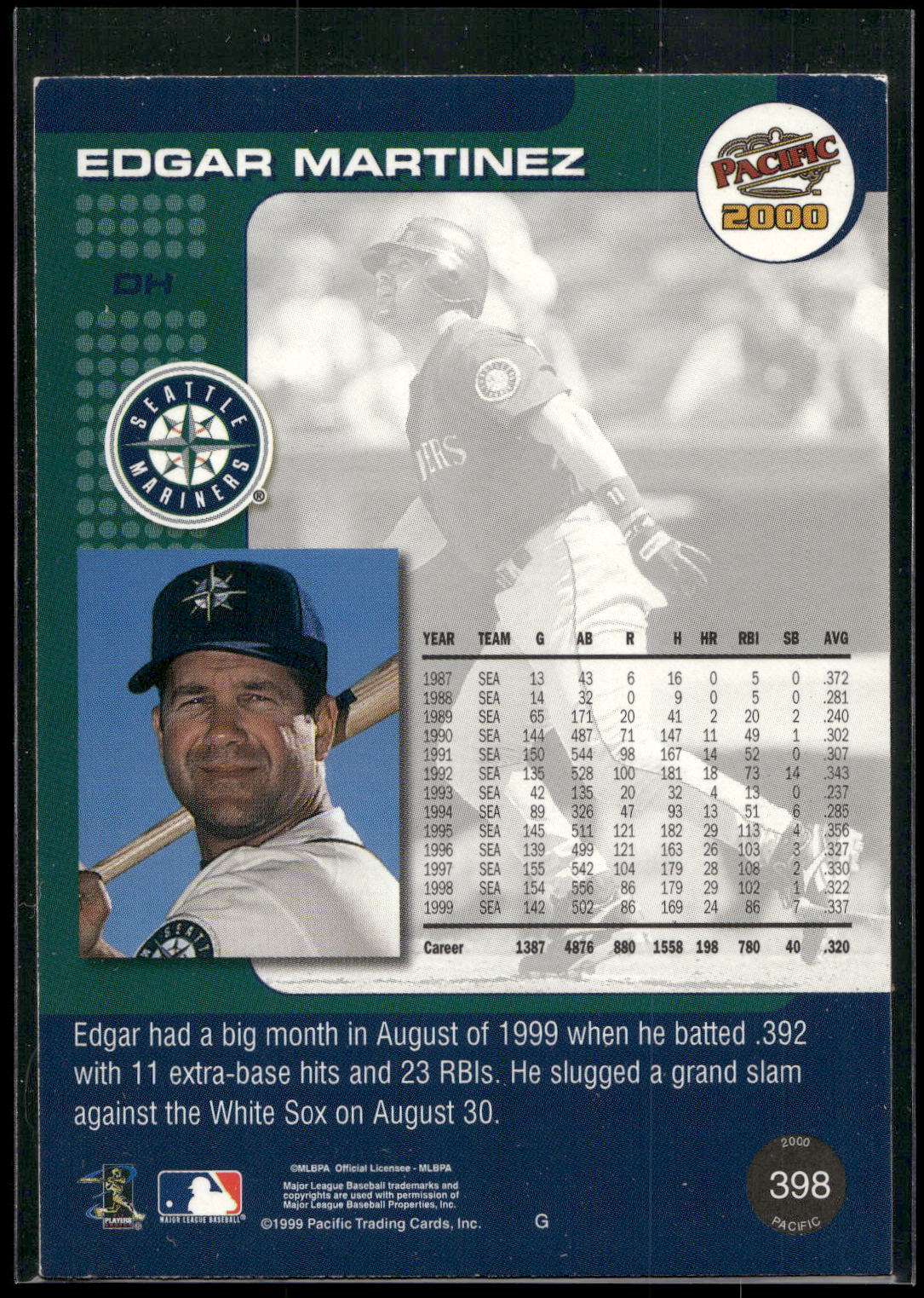 2000 Pacific #398 Edgar Martinez