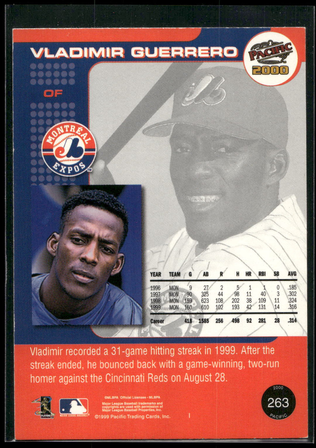 2000 Pacific #263b Vladimir Guerrero