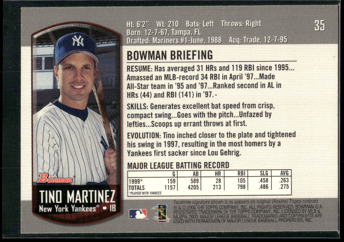 2000 Bowman #35 Tino Martinez