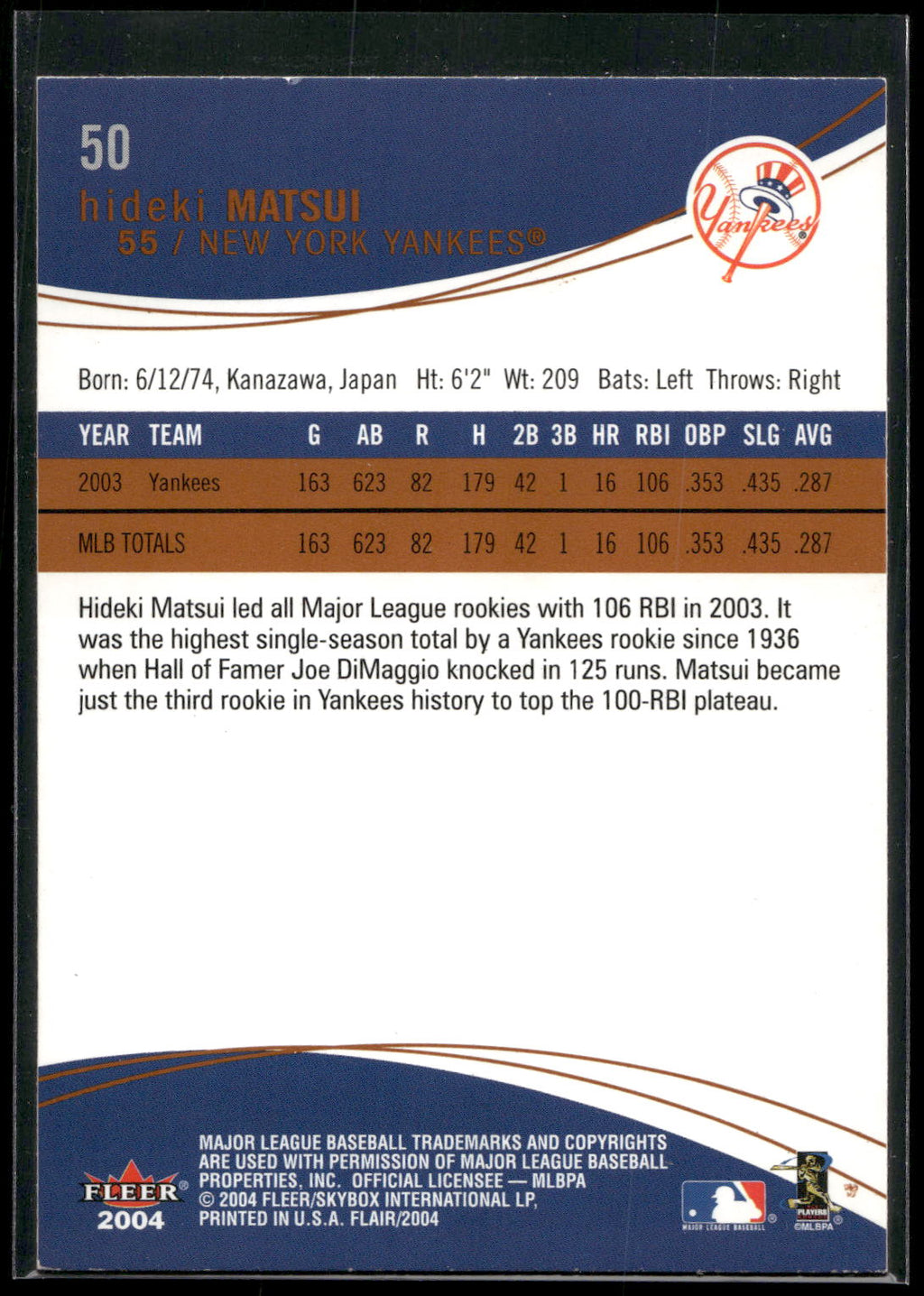 2004 Flair #50 Hideki Matsui