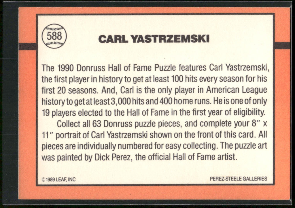 1990 Donruss #588 Carl Yastrzemski
