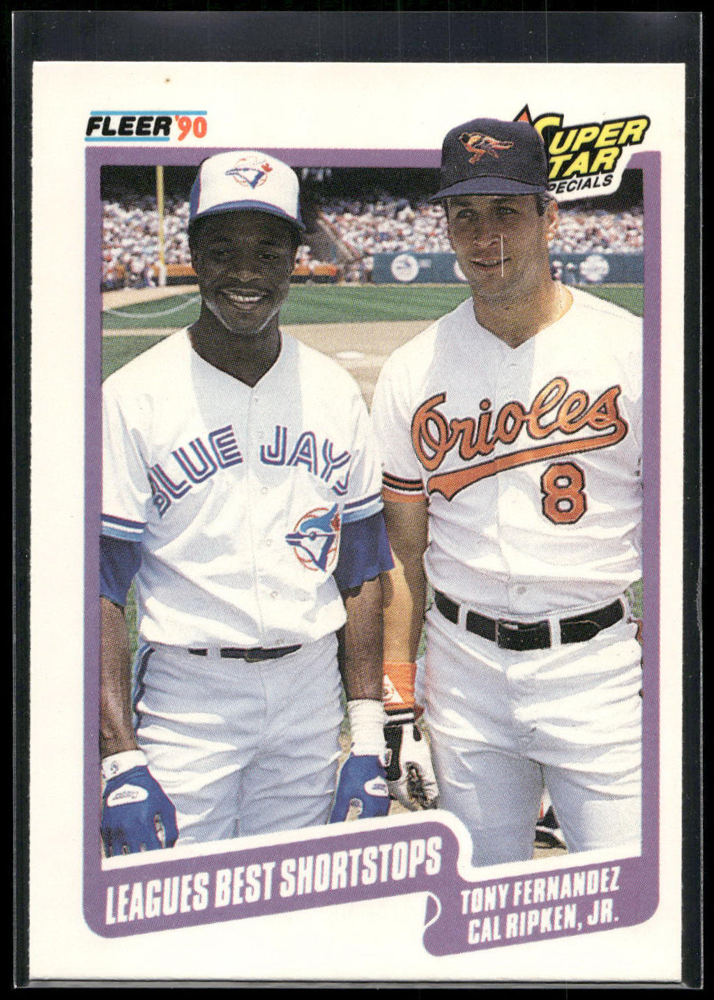 1990 Fleer #634 Leagues Best Shortstops (Tony Fernandez / Cal Ripken, Jr.)
