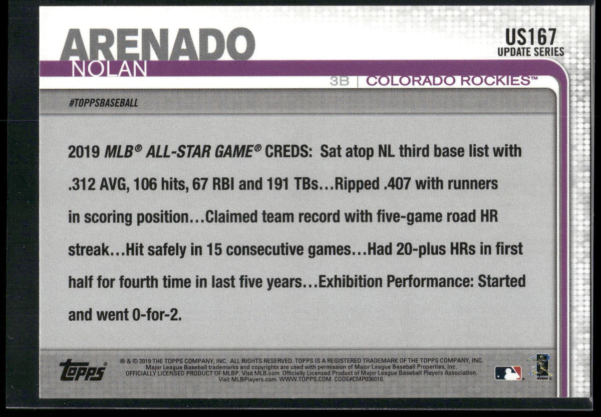 2019 Topps Update #US167 Nolan Arenado