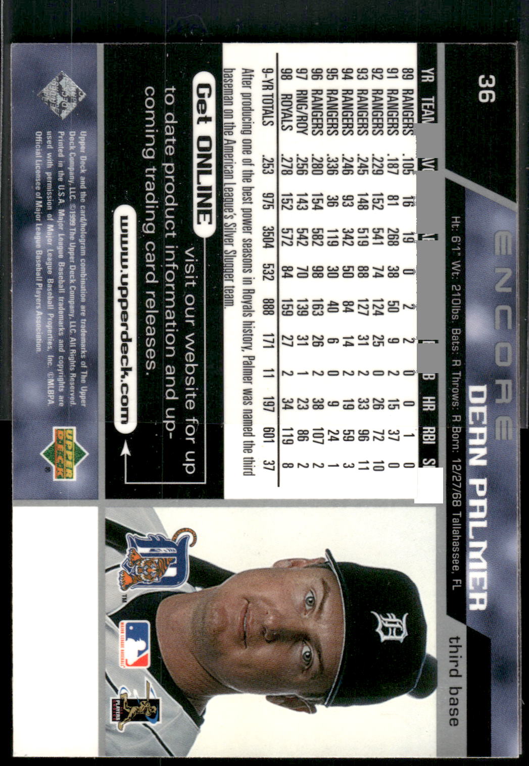 1999 Upper Deck Encore #34 Dante Bichette