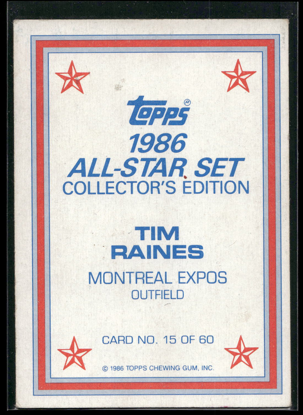 1986 Topps #15 Tim Raines
