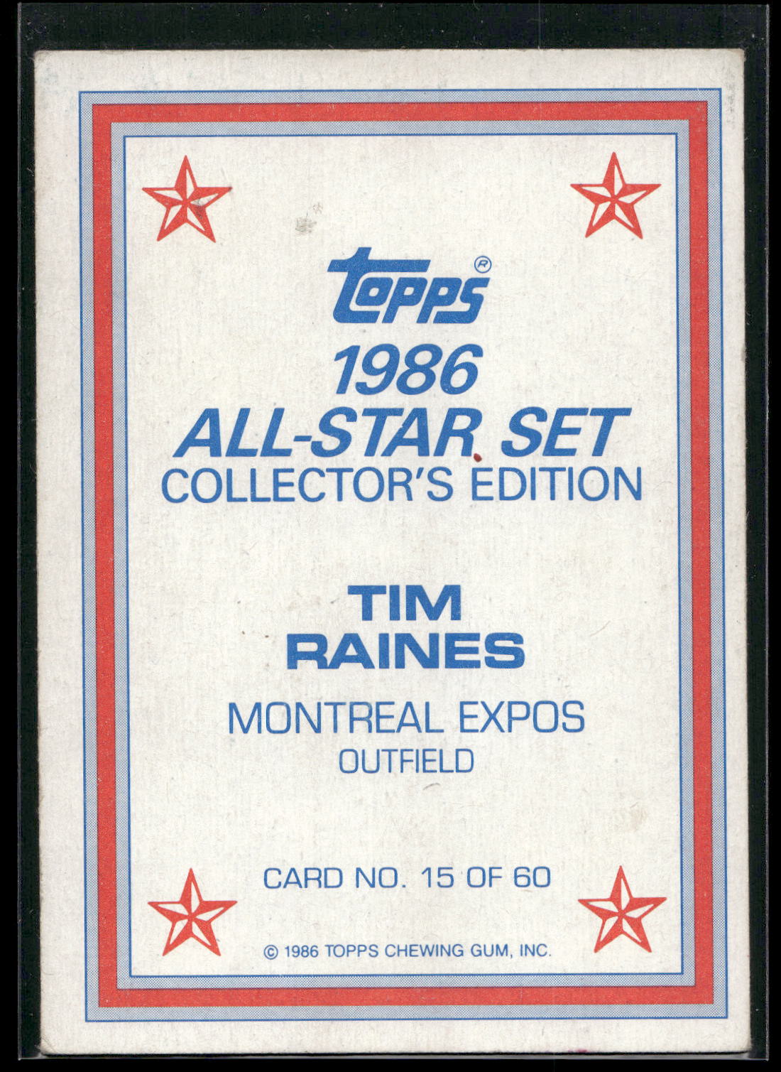 1986 Topps #15 Tim Raines