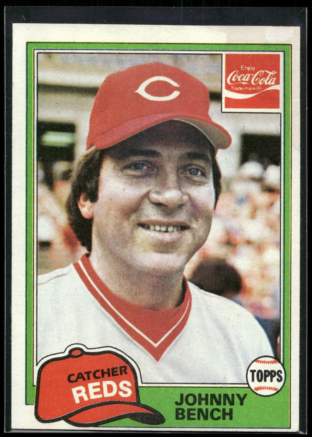 1981 Topps Coca-Cola Cincinnati Reds #1 Johnny Bench