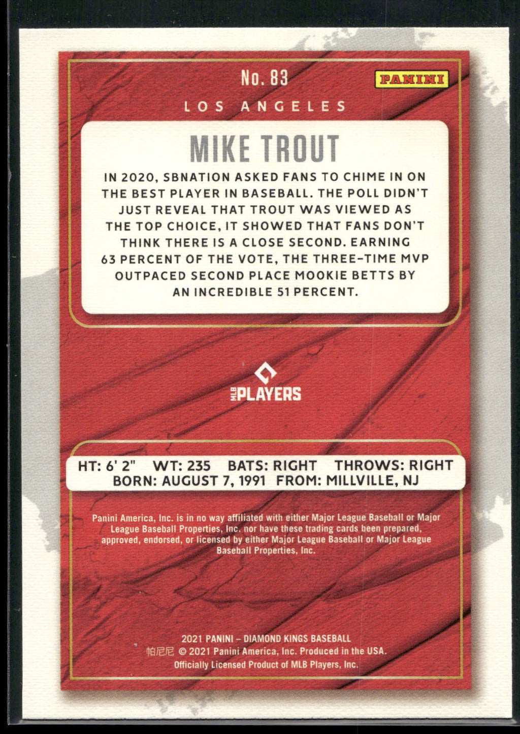 2021 Panini Diamond Kings #83 Mike Trout