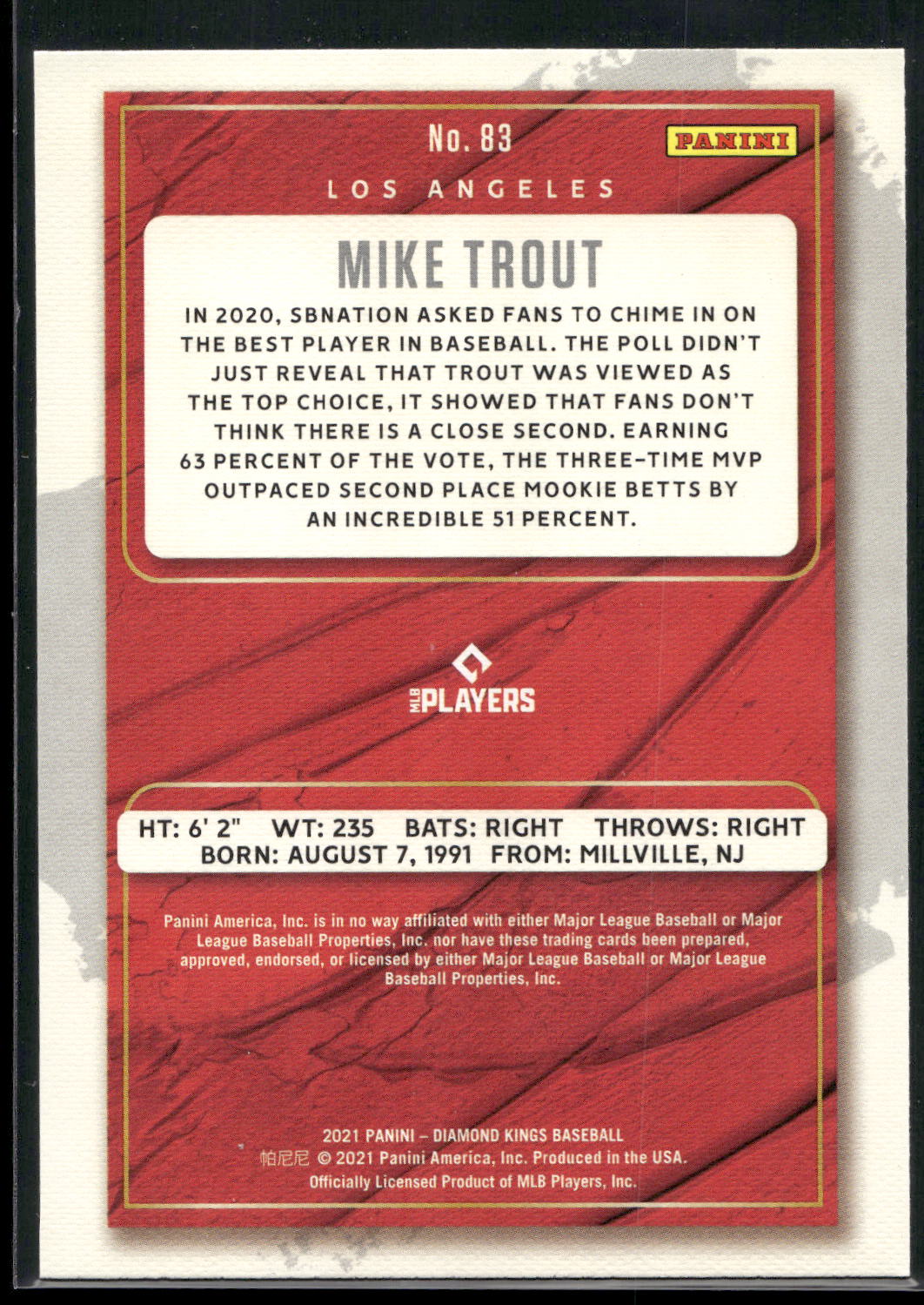 2021 Panini Diamond Kings #83 Mike Trout