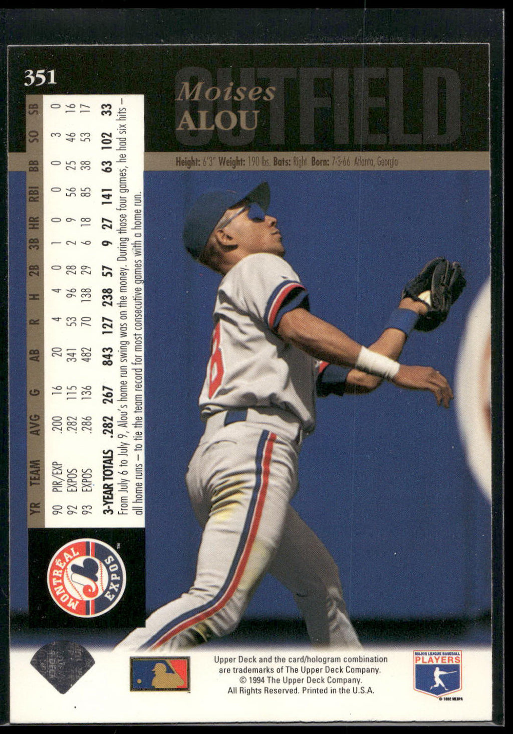 1994 Upper Deck #351 Moises Alou