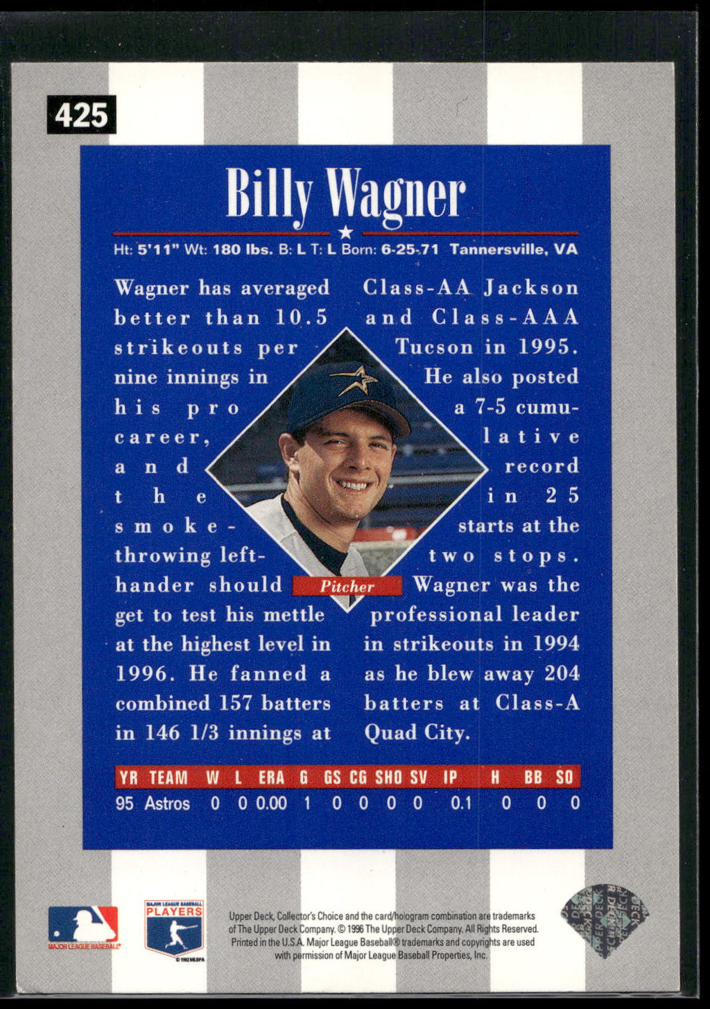 1996 Collector's Choice #425 Billy Wagner