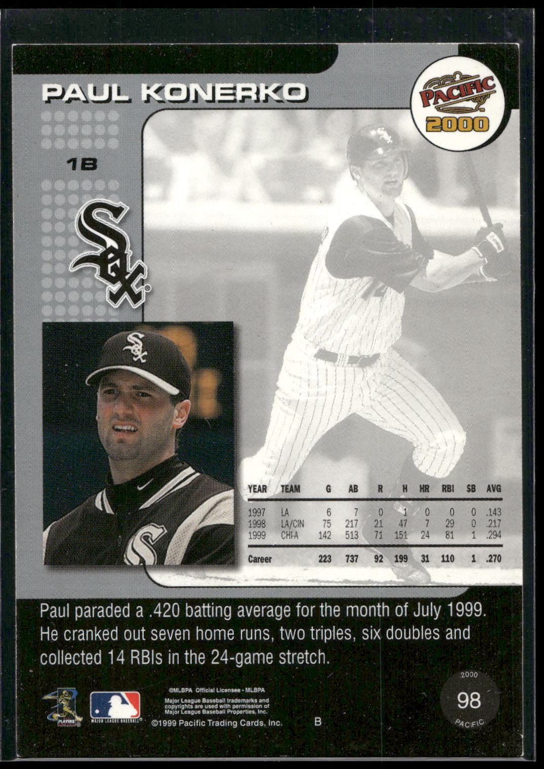 2000 Pacific #98 Paul Konerko
