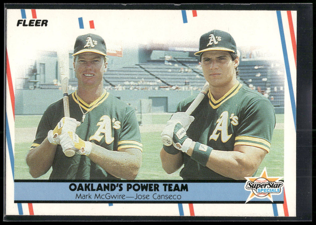 1988 Fleer #624 Oakland's Power Team (Mark McGwire / Jose Canseco)