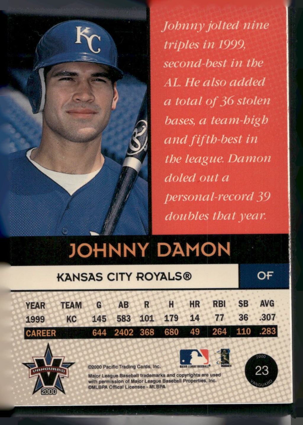 2000 Pacific Vanguard #23 Johnny Damon