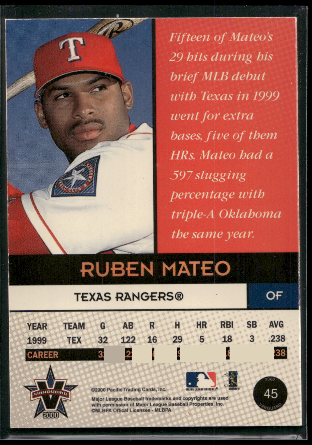 2000 Pacific Vanguard #45 Ruben Mateo