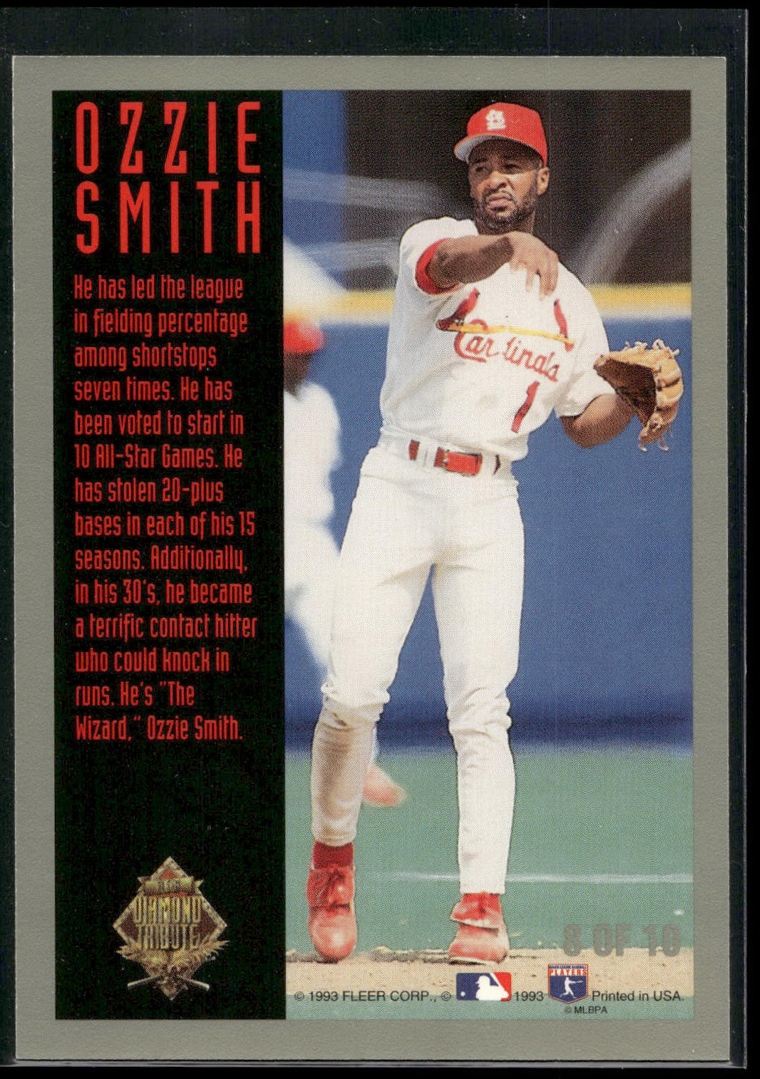 1993 Fleer Final Edition #8 Ozzie Smith Diamond Tribute