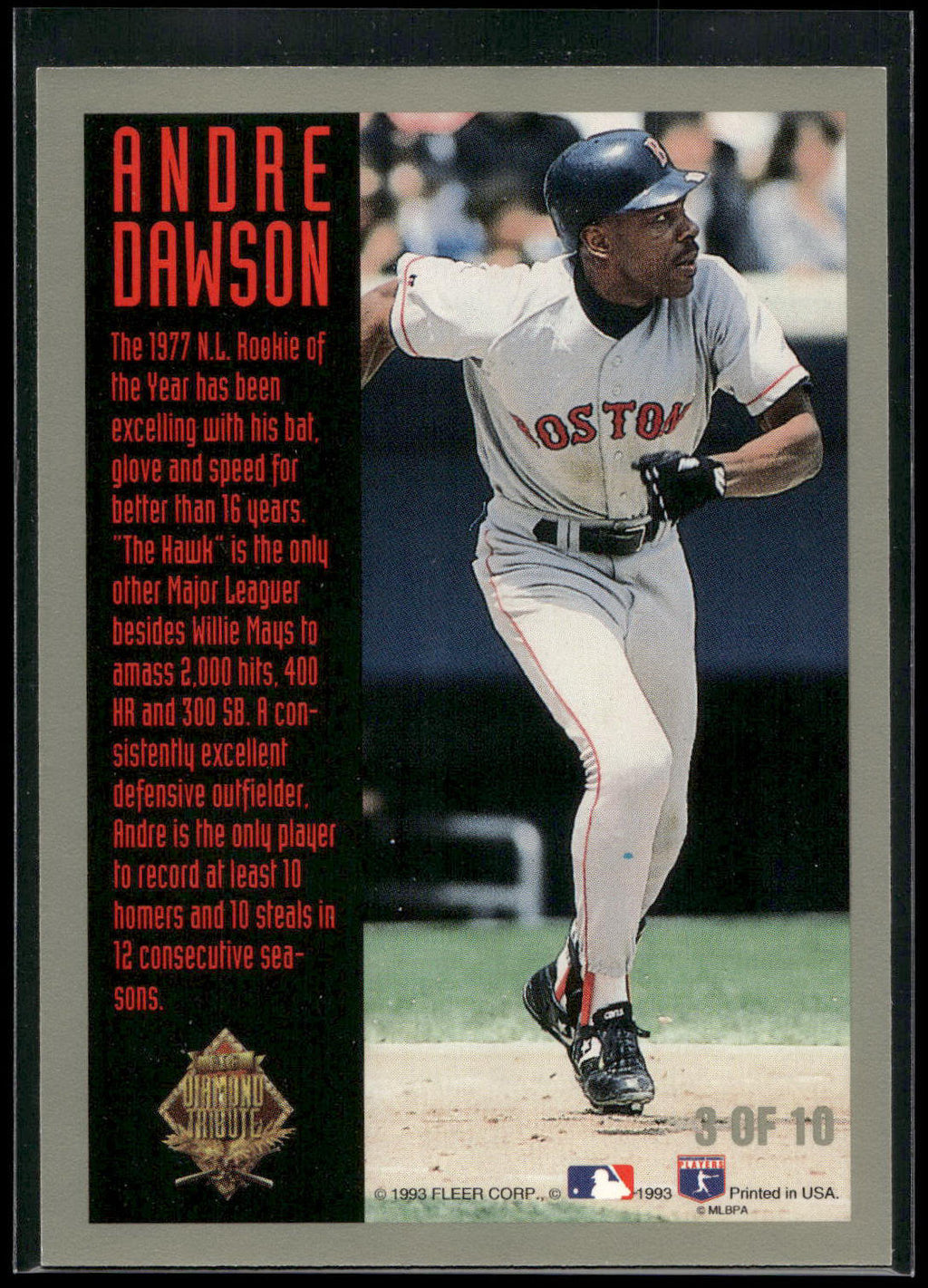 1993 Fleer Final Edition #3 Andre Dawson Diamond Tribute