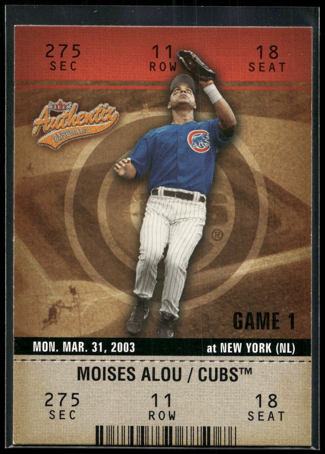 2003 Fleer Authentix #21 Moises Alou