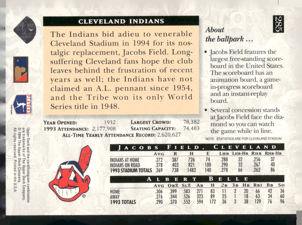 1994 Upper Deck #285 Albert Belle